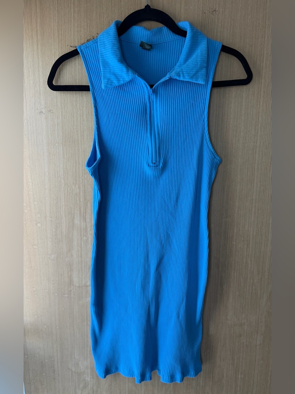 wild fable Light & Dark Blue Ribbed Sleeveless Polo Dress - Picture 2 of 3